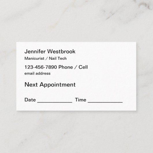 爪、 ネイルマニキュモダンアアポイントメント名刺 名刺 (裏面)