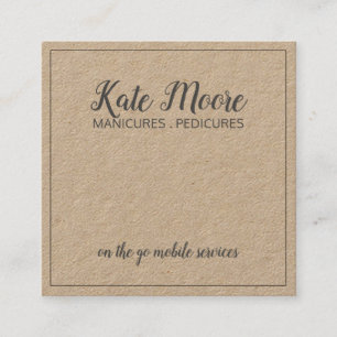 爪、 ネイルマニキュリストまたはペディキュリスト美しいサービス スクエア名刺