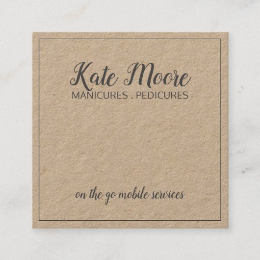 爪、 ネイルマニキュリストまたはペディキュリスト美しいサービス スクエア名刺 (正面)