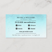 爪、 ネイルマニクリストテックターコイズグラムグリッターサロン 名刺 (裏面)