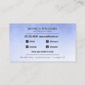 爪、 ネイルマニクリストテックブルーグラムグリッターネイルサロン 名刺 (裏面)