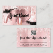 爪、 ネイルメイクアップアーティストバラキスリップラッシュQRCODEロゴ 名刺 (正面/裏面)