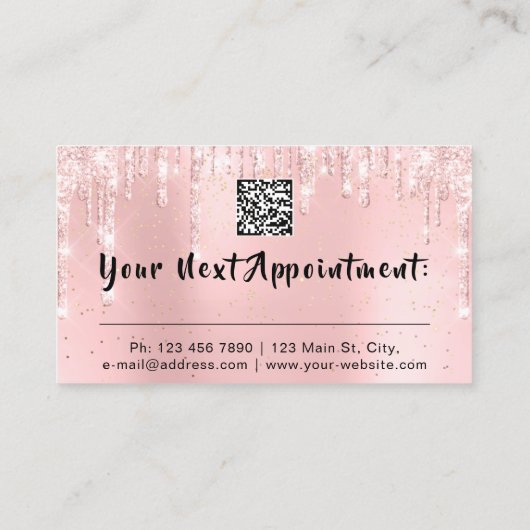 爪、 ネイルメイクアップアーティストバラキスリップラッシュQRCODEロゴ 名刺 (裏面)