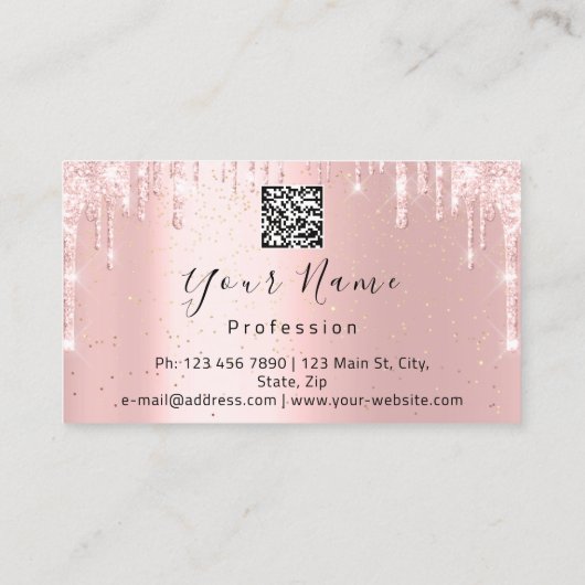 爪、 ネイルメイクアップアーティストバラキスリップラッシュQRCODEロゴ 名刺 (裏面)