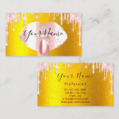 爪、 ネイルメイクアップアーティストバラドリップキスリップ金ゴールドVIP 名刺 (正面/裏面)