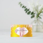 爪、 ネイルメイクアップアーティストバラドリップキスリップ金ゴールドVIP 名刺 (スタンド正面)