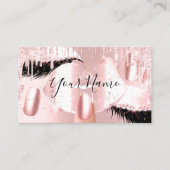 爪、 ネイルメイクアップアーティストバラドリップスキスリップピンクラッシュ 名刺 (正面)
