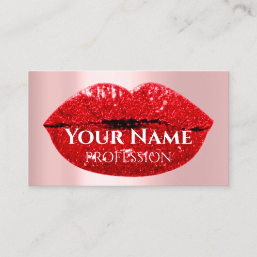 爪、 ネイルメイクアップアーティストバラドリップスキスリップレッド 名刺 (正面)