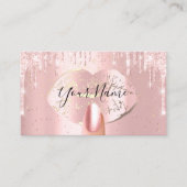 爪、 ネイルメイクアップアーティストバラドリップスキスリップ金ゴールドルクス 名刺 (正面)