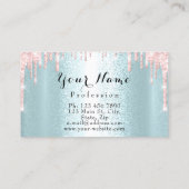 爪、 ネイルメイクアップアーティストバラドリップスバラピンクブルー 名刺 (裏面)