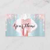 爪、 ネイルメイクアップアーティストバラドリップスバラピンクブルー 名刺 (正面)