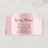 爪、 ネイルメイクアップアーティストバラドリップスブラックピンクキス 名刺 (裏面)