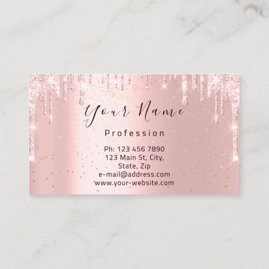 爪、 ネイルメイクアップアーティストバラレッドキスリップピンクラッシュ 名刺 (裏面)