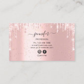 爪、 ネイルメイクアップアーティストバラレッドキスリップピンクラッシュ 名刺 (裏面)