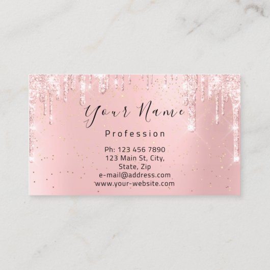 爪、 ネイルメイクアップアーティストピンクドリップキスリップベリーVIP 名刺 (裏面)