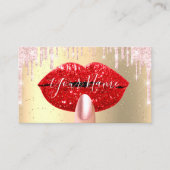 爪、 ネイルメイクアップアーティストピンクドリップスキスリップレッドVIP 名刺 (正面)