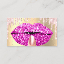 爪、 ネイルメイクアップアーティストピンクドリップスキスリップ明るい赤紫色 名刺