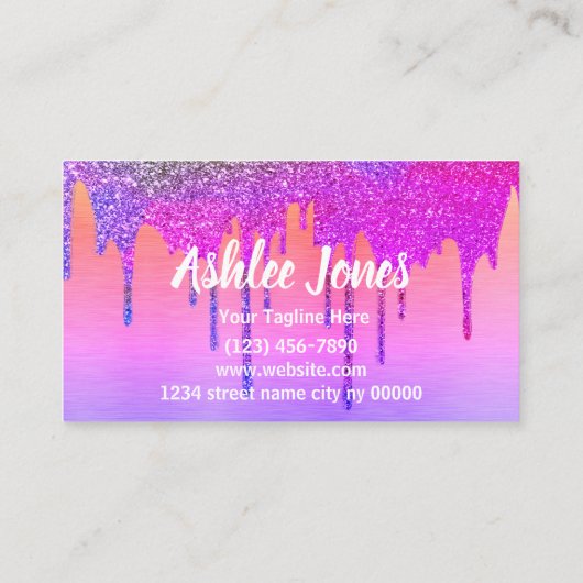 爪、 ネイルメイクアップアーティストピンク 名刺 (裏面)