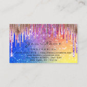 爪、 ネイルメイクアップアーティストホログラフドリップグリッターレインボ 名刺 (裏面)