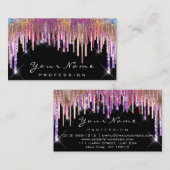 爪、 ネイルメイクアップアーティストホログラフバラドリップスグリッター 名刺 (正面/裏面)