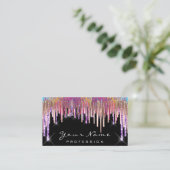 爪、 ネイルメイクアップアーティストホログラフバラドリップスグリッター 名刺 (スタンド正面)