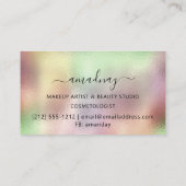 爪、 ネイルメイクアップアーティストホログラフマニキュアドリップ 名刺 (裏面)