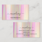 爪、 ネイルメイクアップアーティストラッシュバラピンクグラデーション 名刺 (正面/裏面)