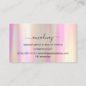爪、 ネイルメイクアップアーティストラッシュバラピンクグラデーション 名刺 (裏面)