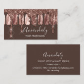 爪、 ネイルメイクアップアーティストラッシュバラ金ゴールドスキニー 名刺 (正面/裏面)