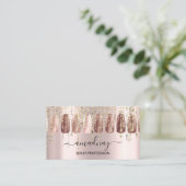 爪、 ネイルメイクアップアーティストラッシュバラ金ゴールド乾燥 名刺 (スタンド正面)