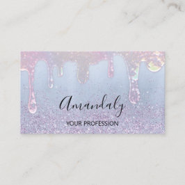 爪、 ネイルメイクアップアーティストラッシュロゴドリップブルー 名刺