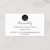 爪、 ネイルメイクアップアーティストラッシュロゴドリップホワイト 名刺 (裏面)