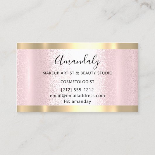 爪、 ネイルメイクアップアーティストラッシュロゴピンクドリップ 名刺 (裏面)