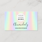 爪、 ネイルメイクアップアーティストロゴホログラフマーメイドFBINSTA 名刺 (正面)