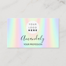 爪、 ネイルメイクアップアーティストロゴホログラフマーメイドFBINSTA 名刺