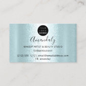 爪、 ネイルメイクアップアーティストLashロゴドリップフラワー 名刺 (裏面)