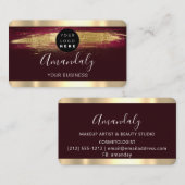 爪、 ネイルメイクアップスタイリスト金ゴールドブルゴーニュストストロークのロゴ 名刺 (正面/裏面)