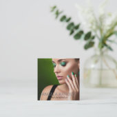 爪、 ネイルメイクアップスペシャリスト美しいサロン スクエア名刺 (スタンド正面)