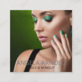 爪、 ネイルメイクアップスペシャリスト美しいサロン スクエア名刺 (正面)