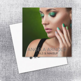 爪、 ネイルメイクアップスペシャリスト美しいサロン スクエア名刺