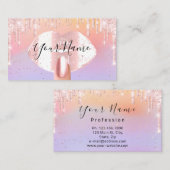 爪、 ネイルメイクアップパープルピンクのドリップスキス唇Luminous 名刺 (正面/裏面)