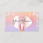 爪、 ネイルメイクアップパープルピンクのドリップスキス唇Luminous 名刺 (正面)