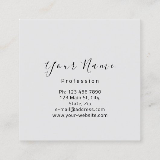 爪、 ネイルメイクアップブティックピンクグレーキスリップズラッシュ スクエア名刺 (裏面)