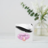 爪、 ネイルメイクアップブティックピンクグレーキスリップズラッシュ スクエア名刺 (スタンド正面)