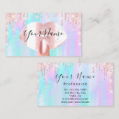 爪、 ネイルメイクアップホログラフドリップキス口光明 名刺 (正面/裏面)