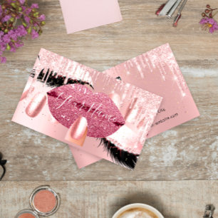 爪、 ネイルメークアップアーティストバラキスLip Lash QRCODEロゴ 名刺