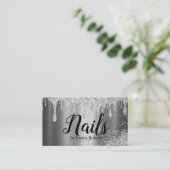 爪、 ネイルモダングリッターシルバー名刺 名刺 (スタンド正面)