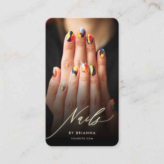 爪、 ネイルモダンサロンネイルアーティストモノグラムQR 名刺 (正面)