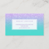 爪、 ネイルモダンタイポグラフィラベンダーグリッターターコイズ 名刺 (裏面)