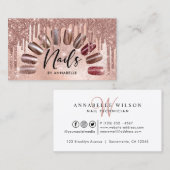 爪、 ネイルモダンバラ金ゴールドグリッター 名刺 (正面/裏面)